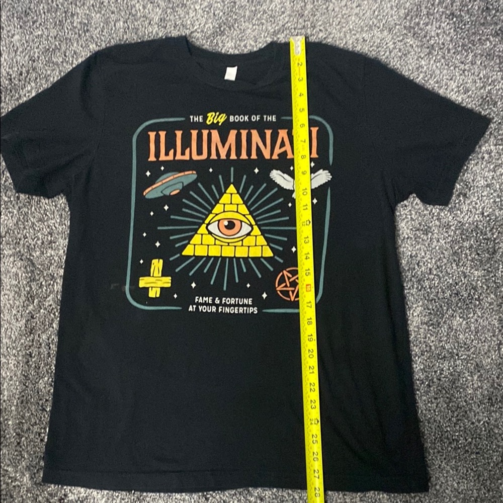 Black Illuminati Graphic T-Shirt Large - Picture 5 of 6